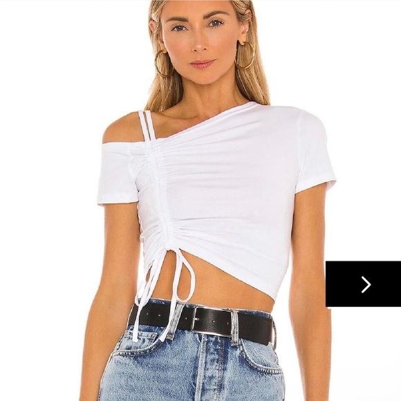 Revolve Superdown kylie ruched front top in white size small - Picture 1 of 5